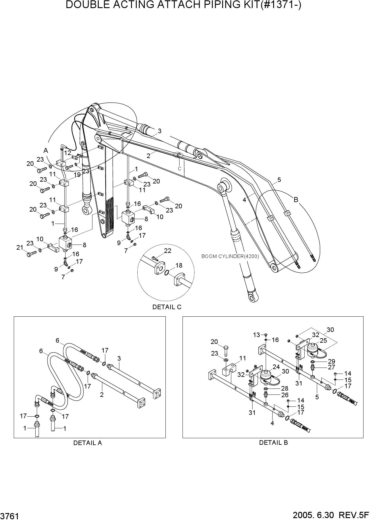 DOUBLE ACTING ATTACH PIPING KIT(#1371-)