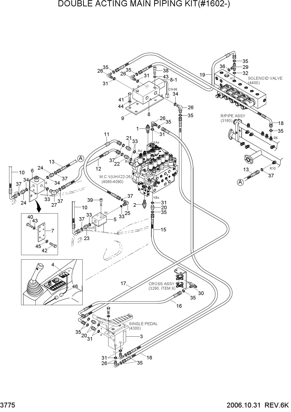 DOUBLE ACTING MAIN PIPING KIT(#1602-)
