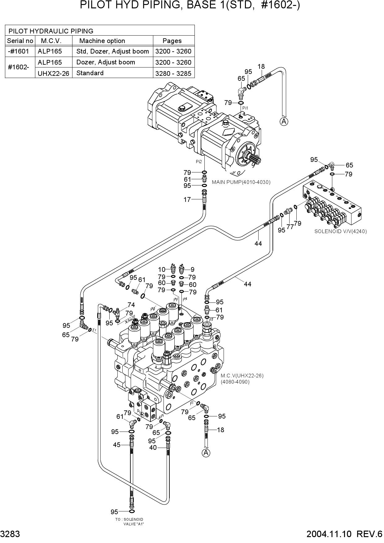 PILOT HYD PIPING(BASE 1, STD, #1602-)
