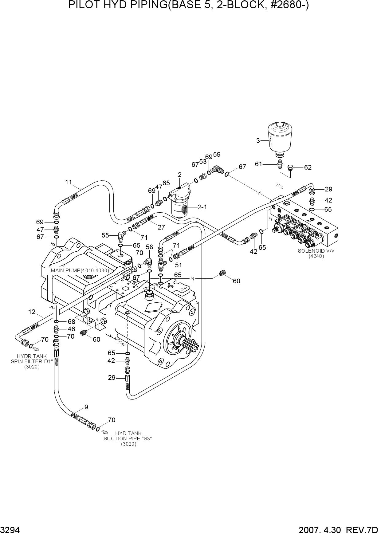PILOT HYD PIPING(BASE 5,2-BLOCK,#2680-)