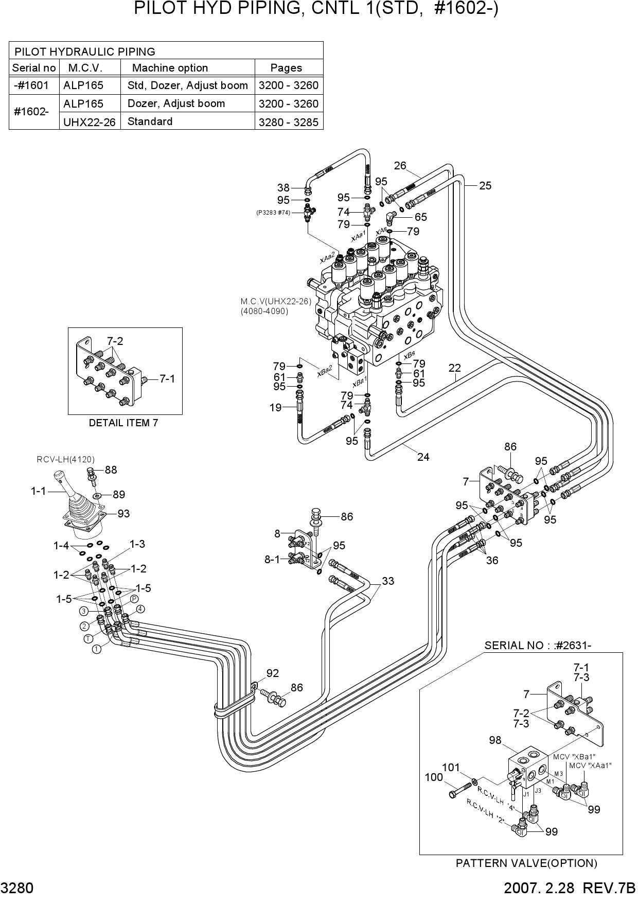 PILOT HYD PIPING(CNTL 1, STD, #1602-)
