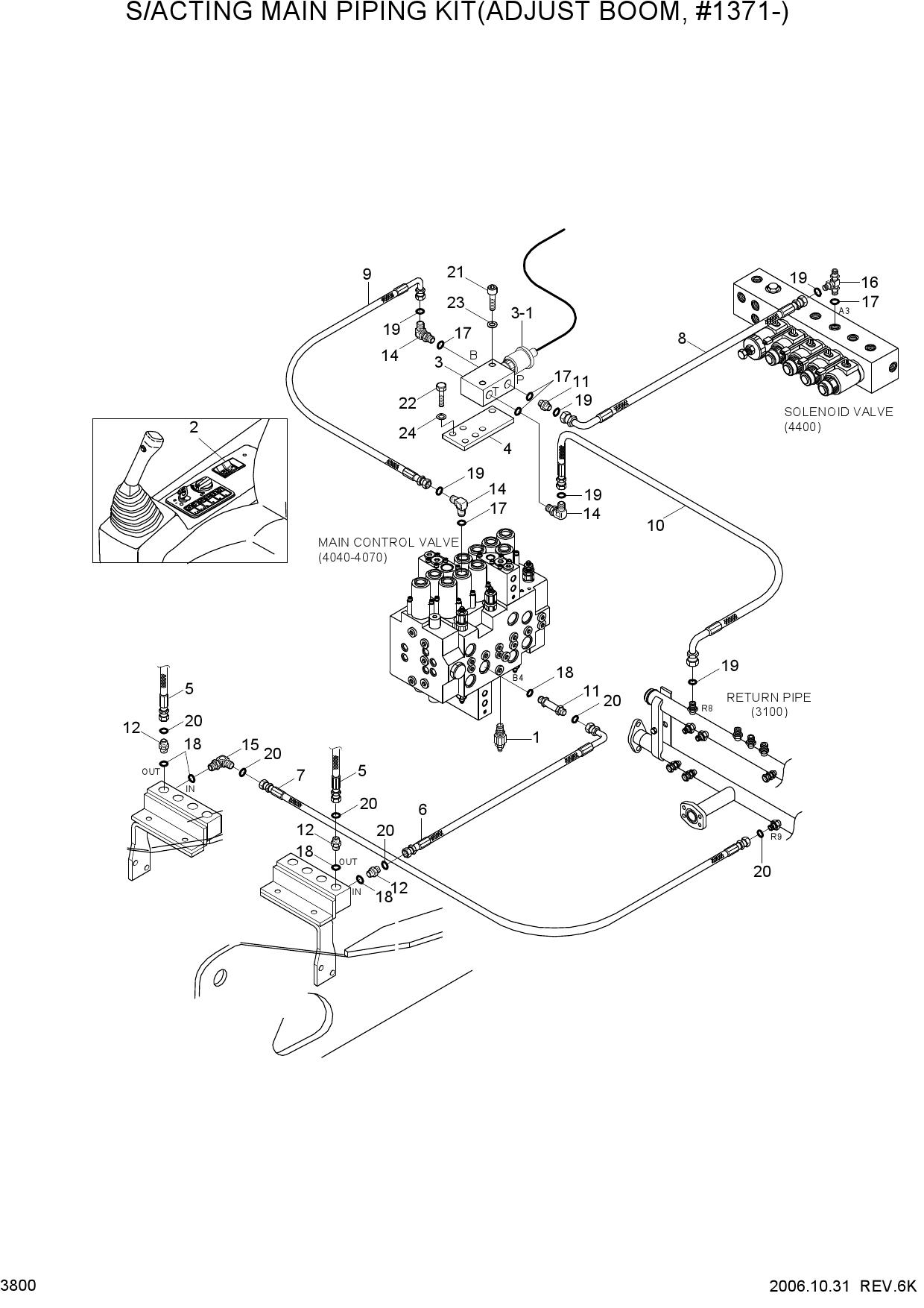S/ACT MAIN PIPING KIT(ADJUST BM,#1371-)