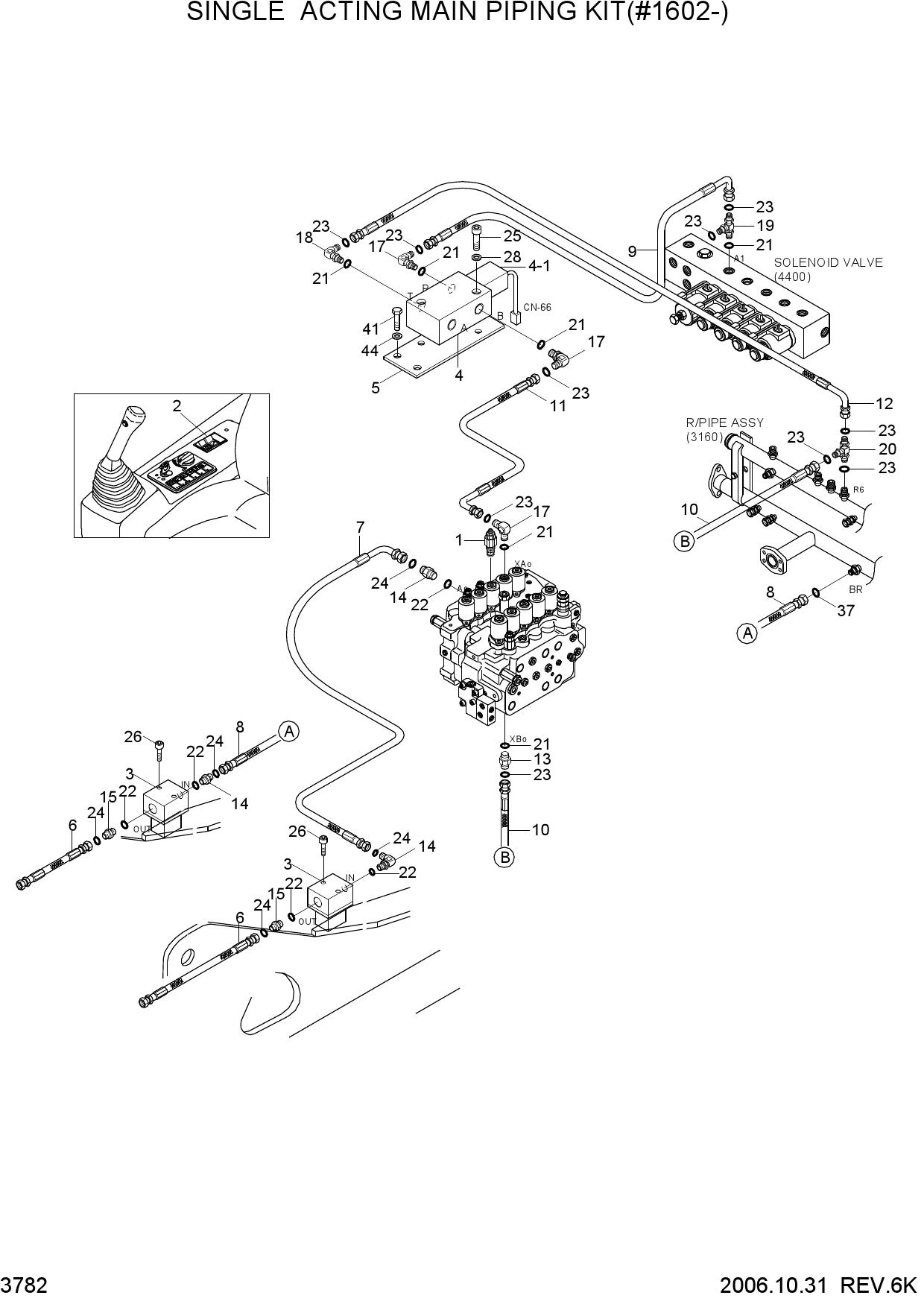 SINGLE ACTING MAIN PIPING KIT(#1602-)
