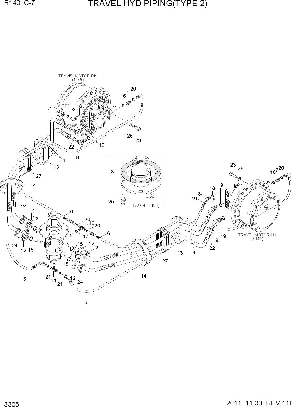 TRAVEL HYD PIPING(TYPE 2)