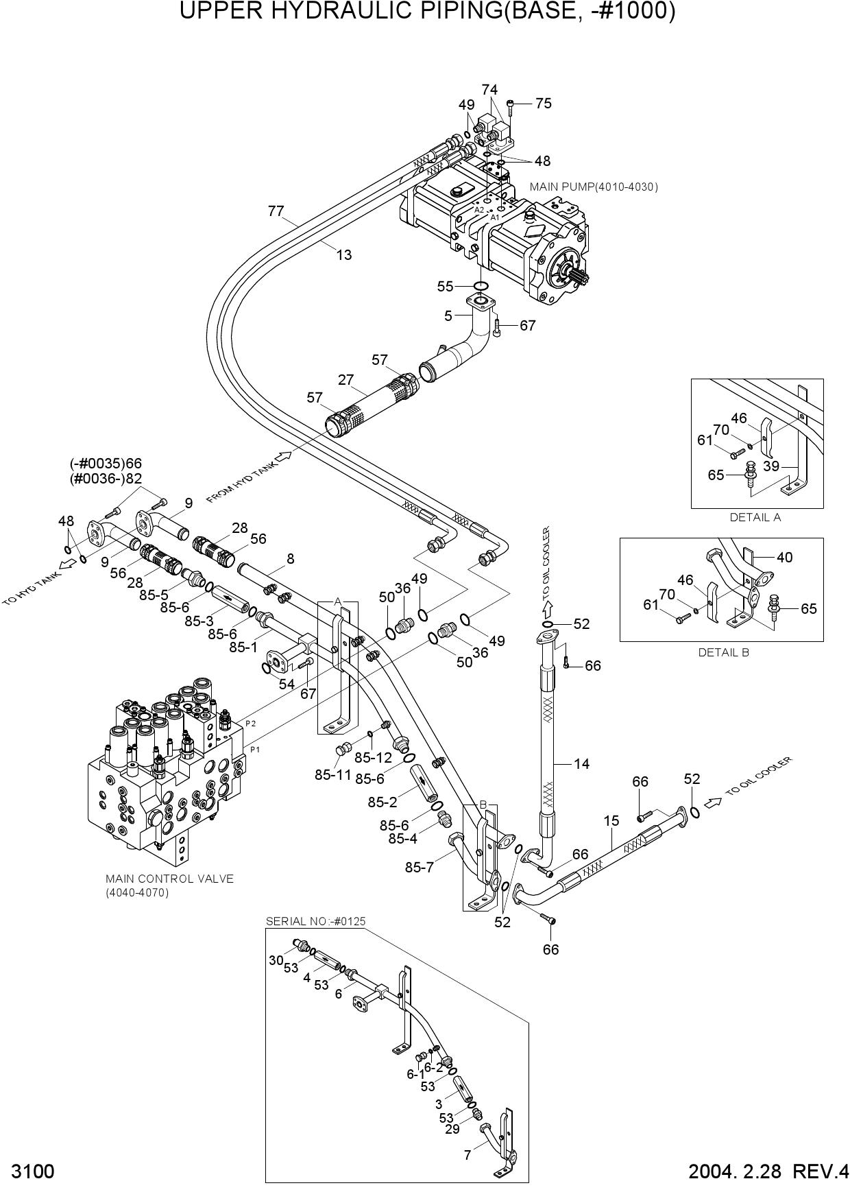 UPPER HYD PIPING(BASE, -#1000)