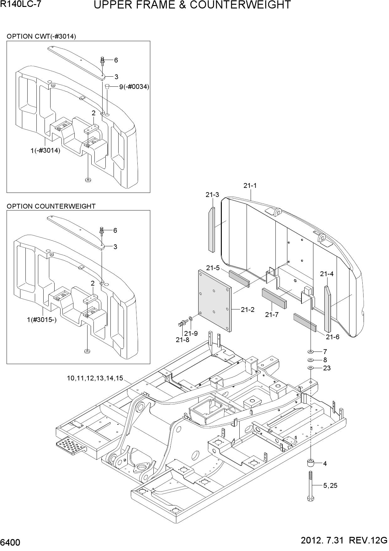 UPPER FRAME & COUNTERWEIGHT
