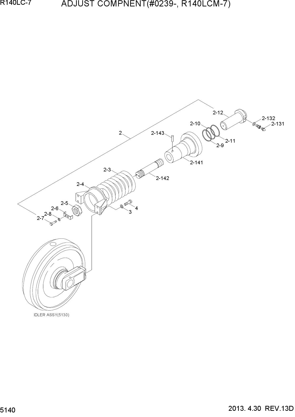 ADJUST COMPONENT(#0239-, R140LCM-7)