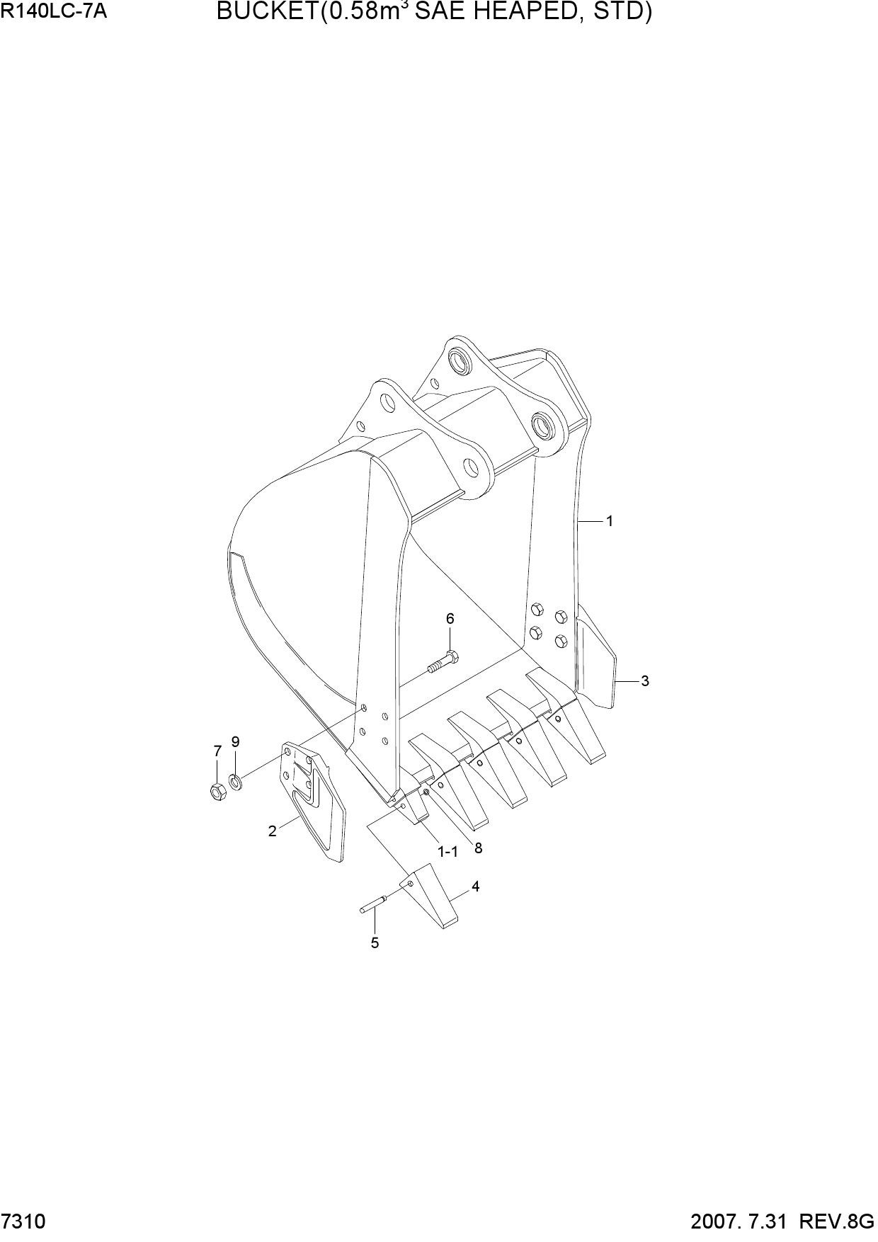 BUCKET(0.58M3 SAE HEAPED, STD)