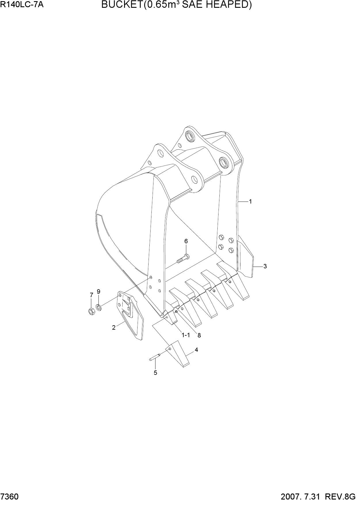 BUCKET(0.65M3 SAE HEAPED)