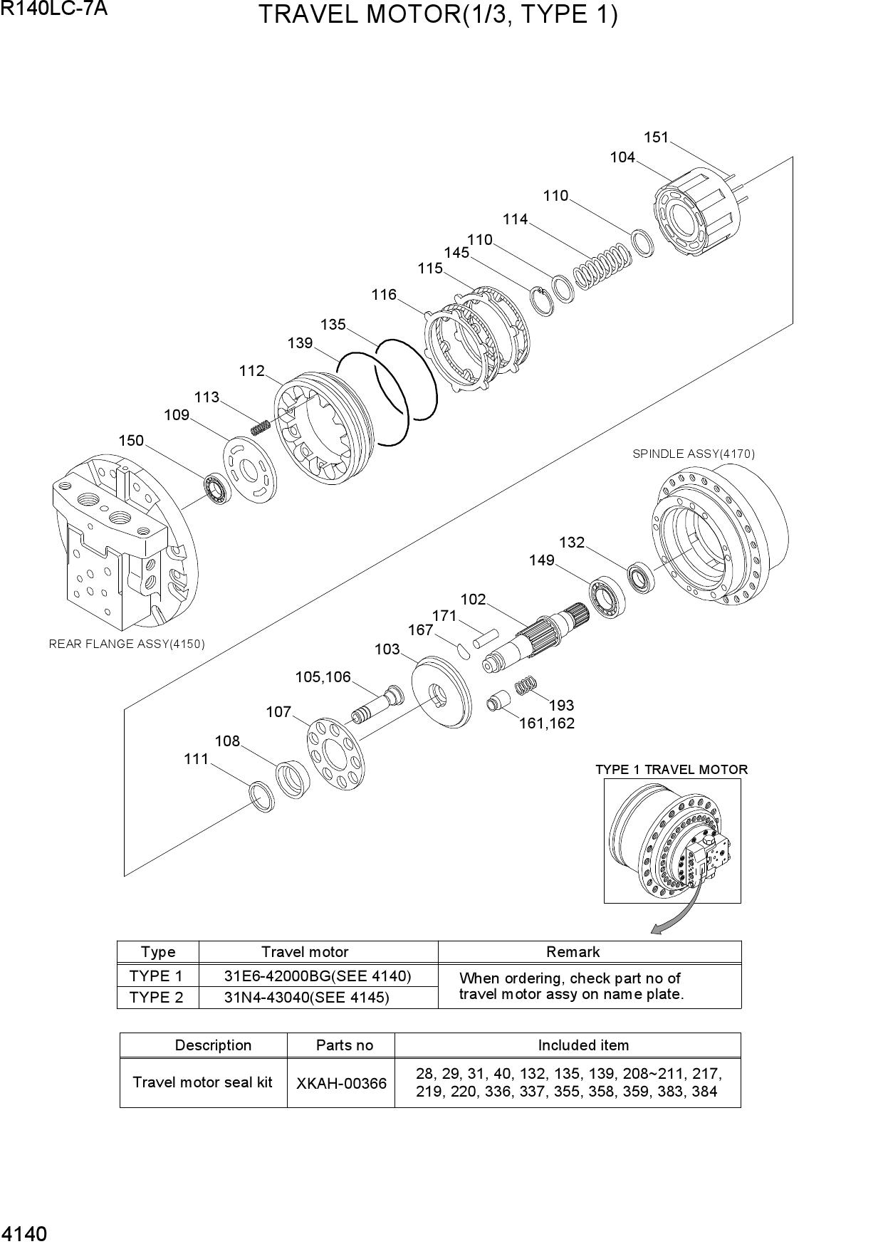 TRAVEL MOTOR(1/3, TYPE 1)