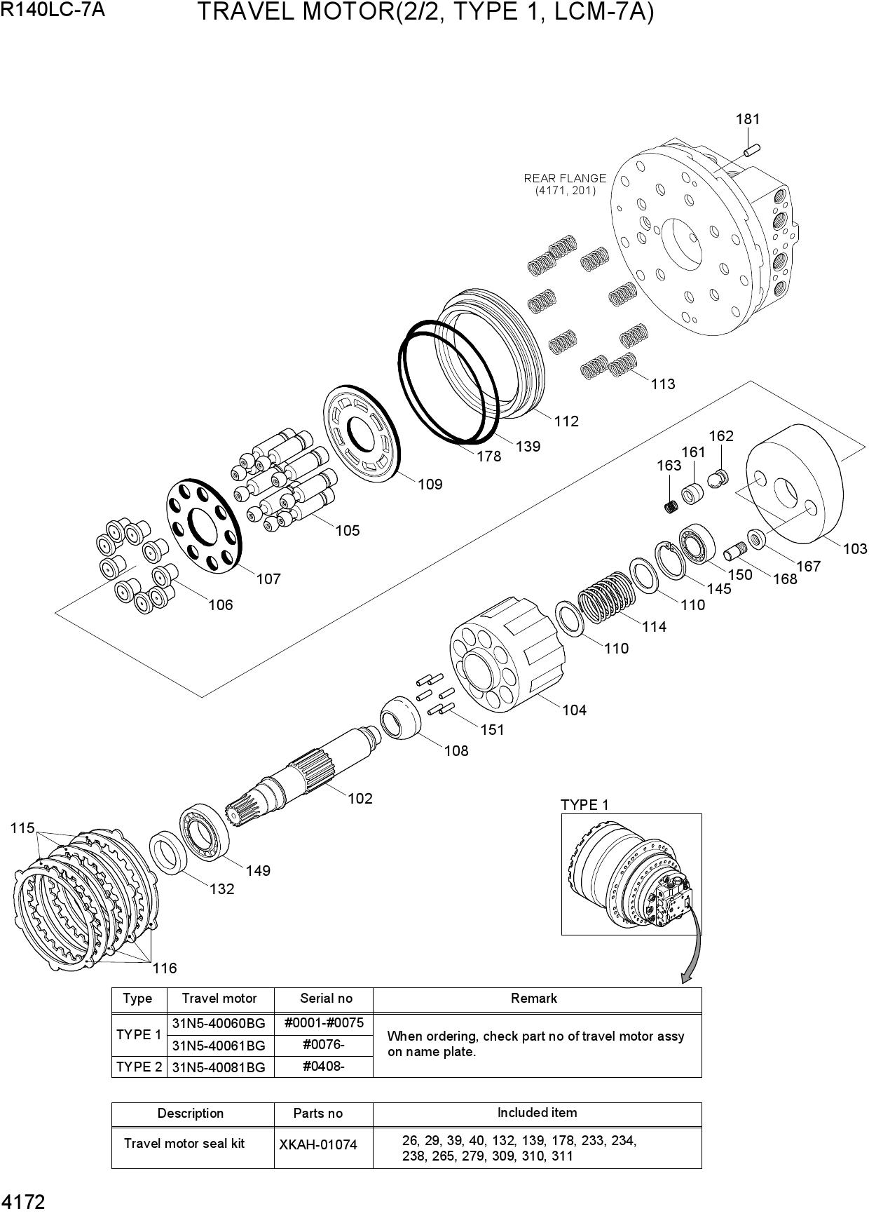 TRAVEL MOTOR(2/2, TYPE 1, LCM-7A)