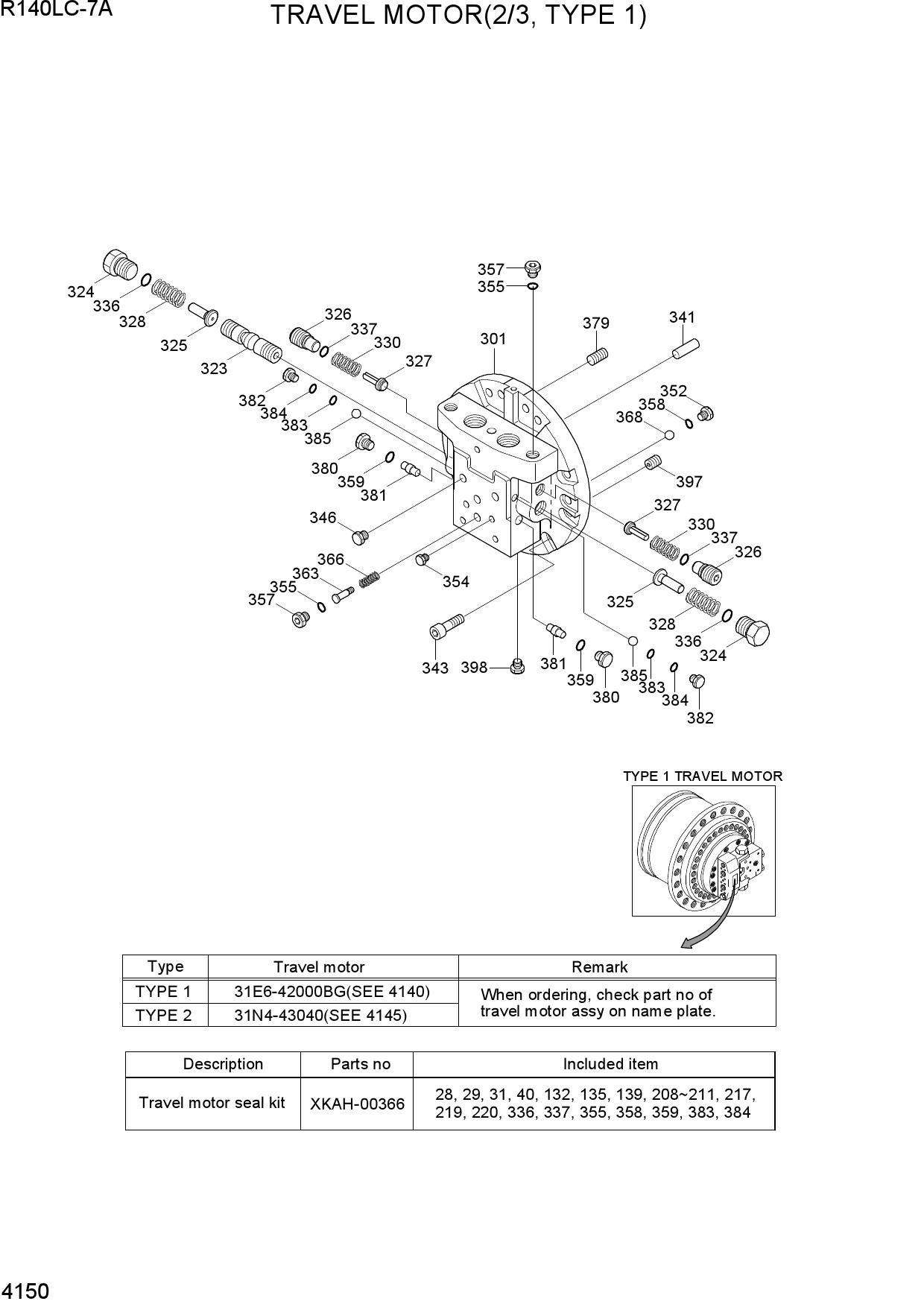 TRAVEL MOTOR(2/3, TYPE 1)