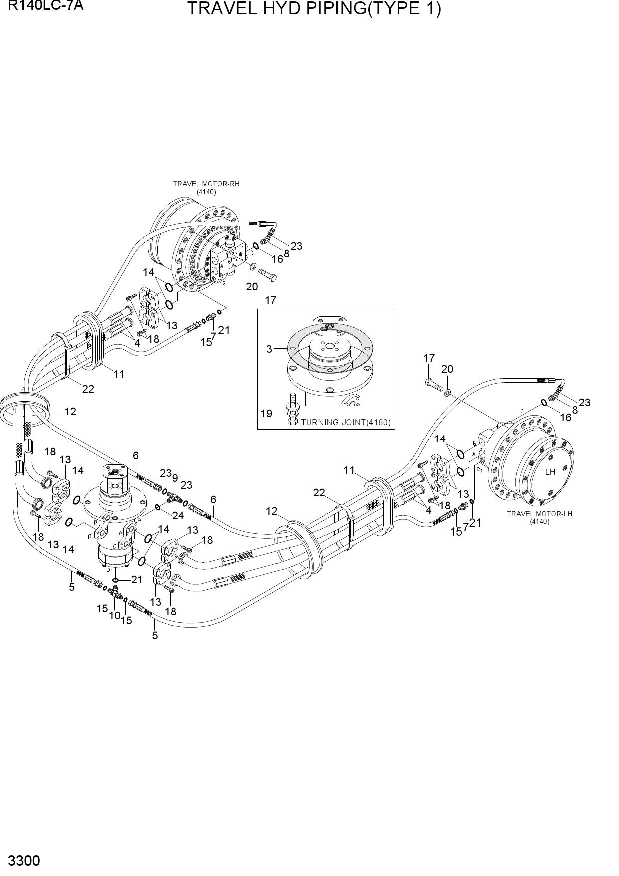 TRAVEL HYD PIPING(TYPE 1)