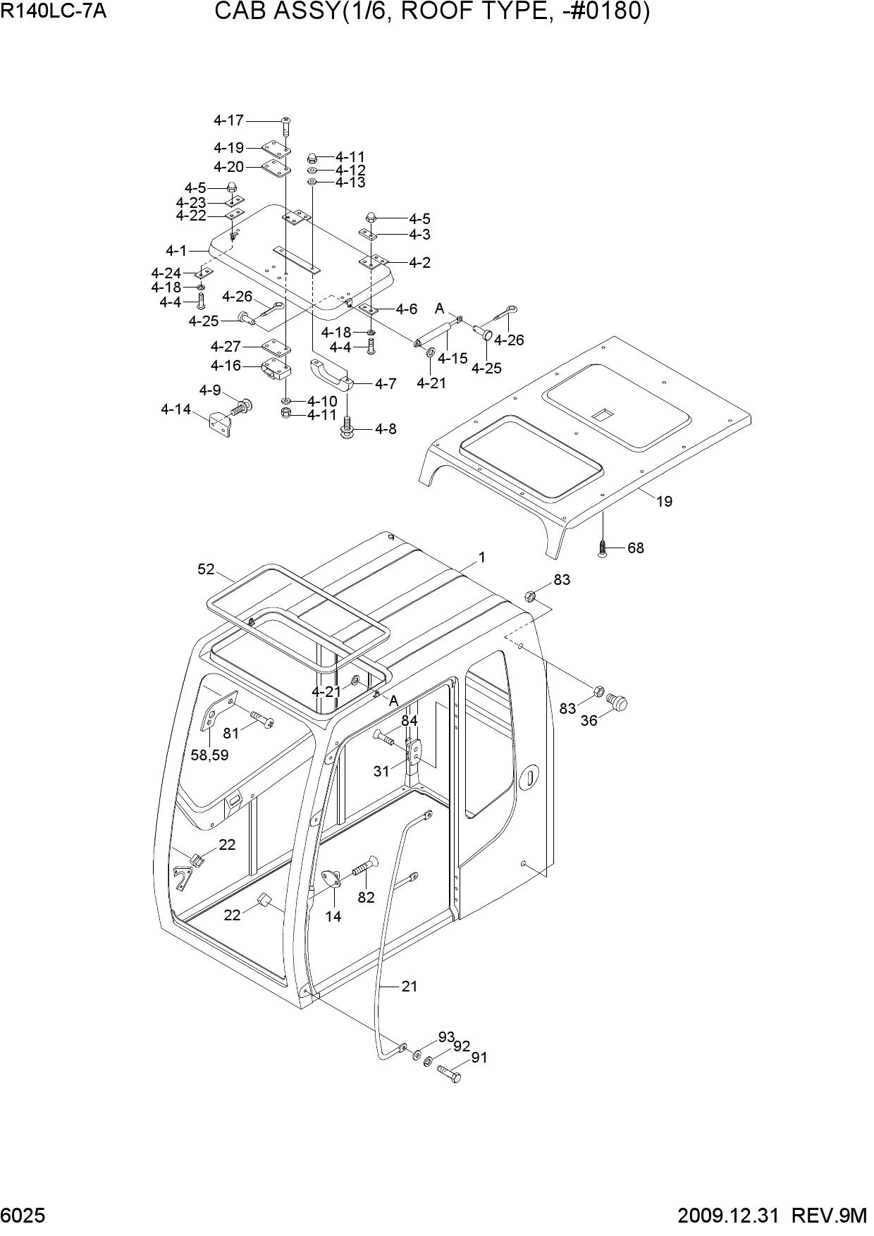 CAB ASSY(1/6, ROOF TYPE, -#0180)