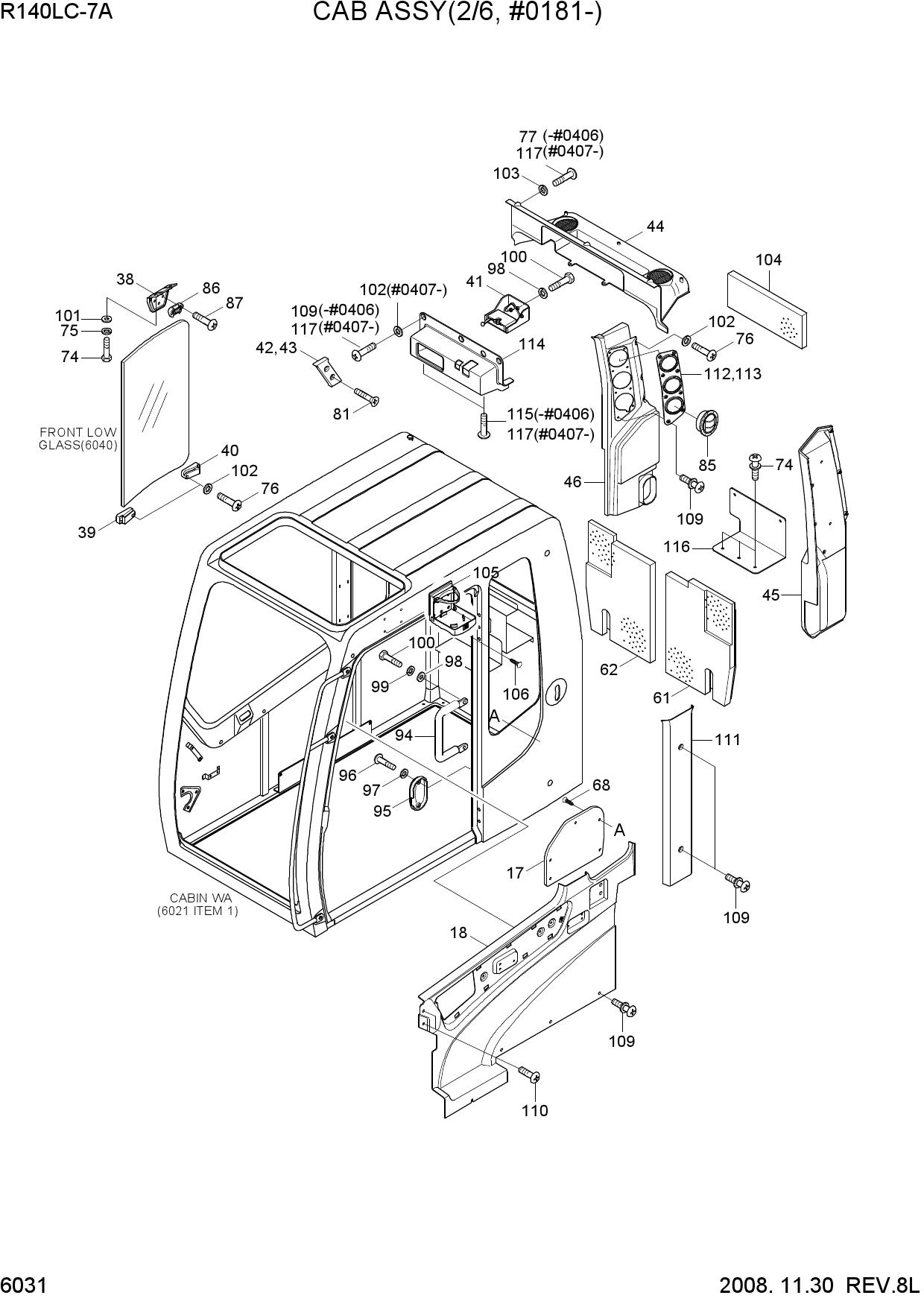 CAB ASSY(2/6, #0181-)