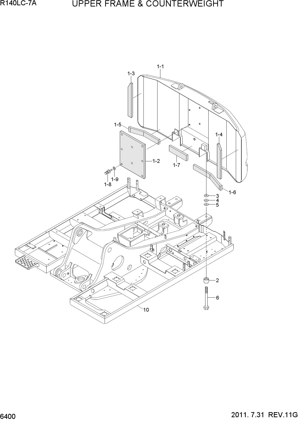 UPPER FRAME & COUNTERWEIGHT