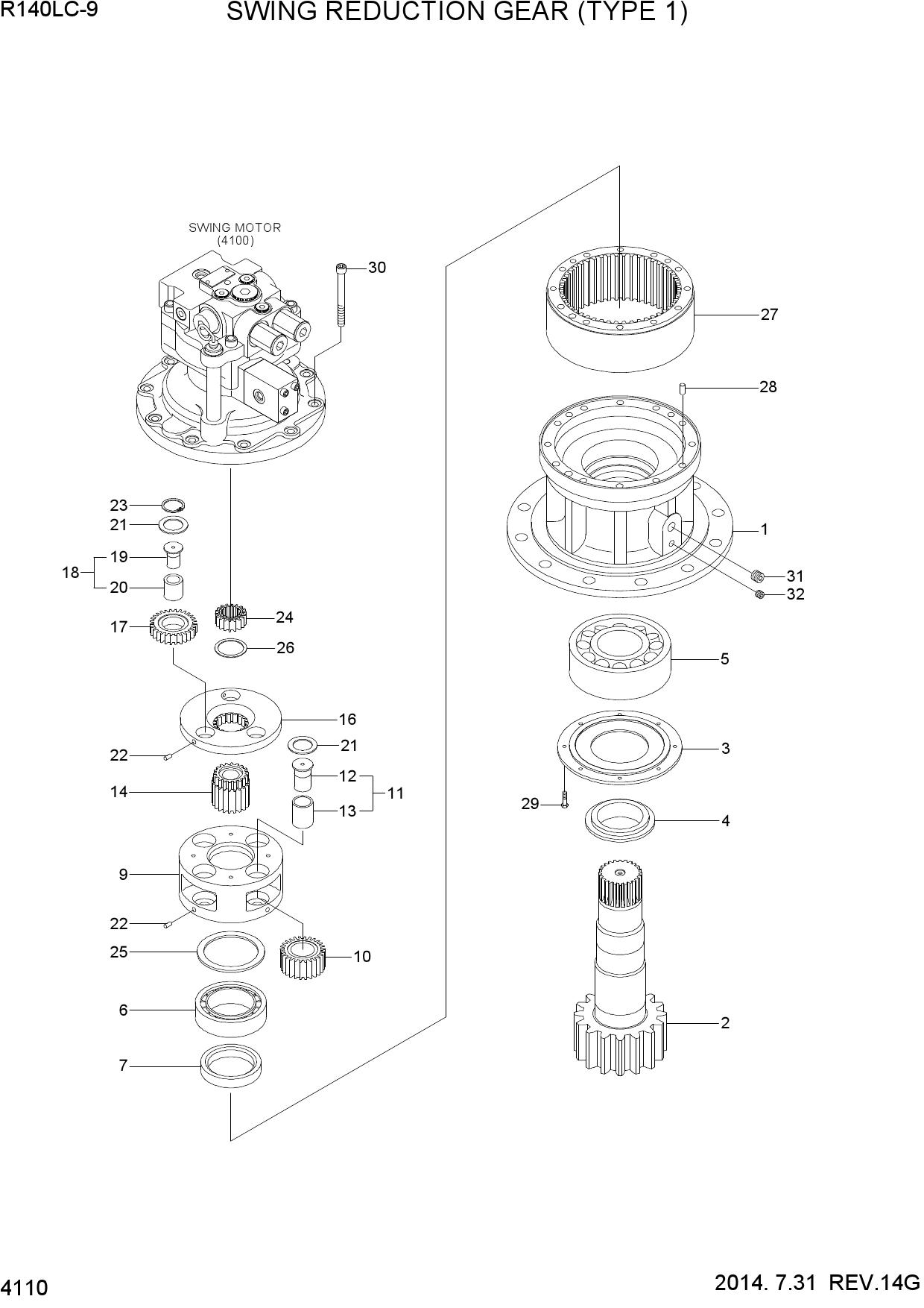 SWING REDUCTION GEAR(TYPE 1)