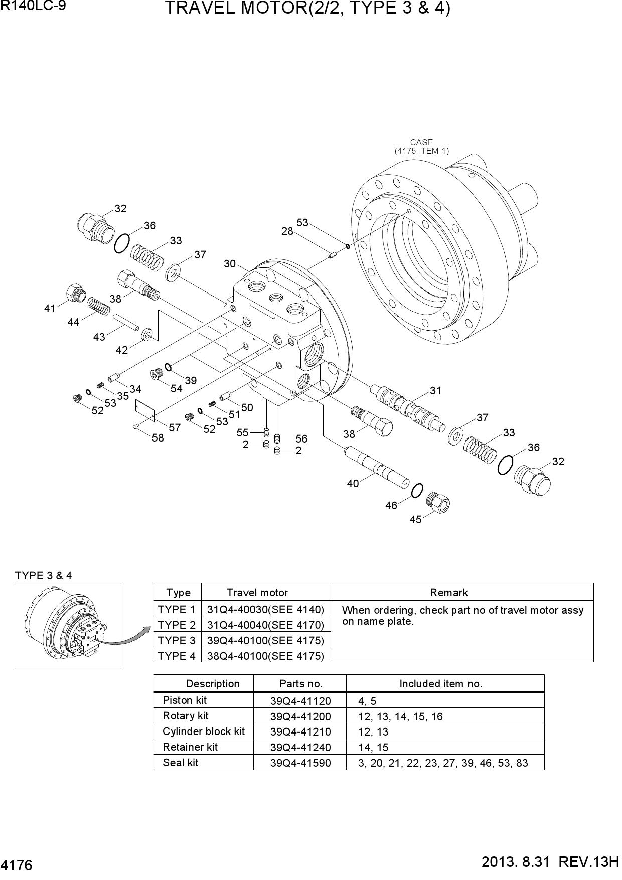 TRAVEL MOTOR(2/2, TYPE 3 & 4)