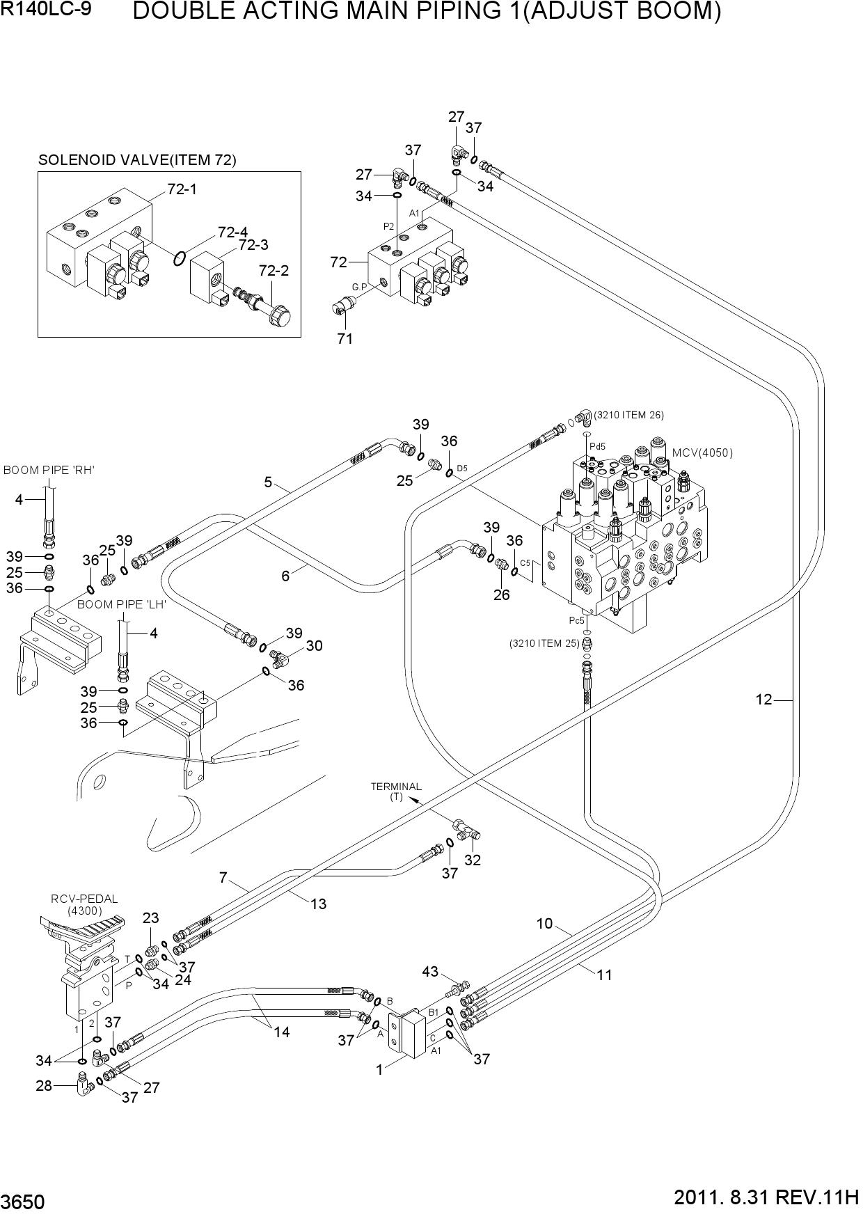 DOUBLE ACTING MAIN PIPING 1(ADJUST BOOM)