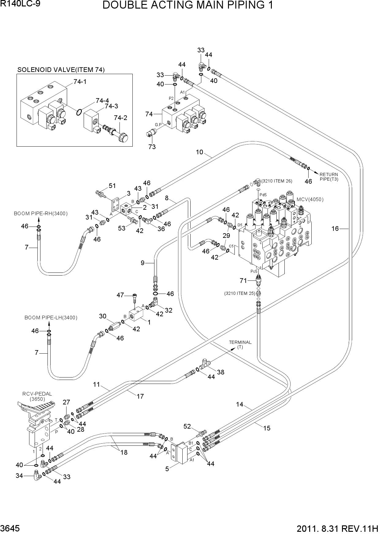 DOUBLE ACTING MAIN PIPING KIT 1