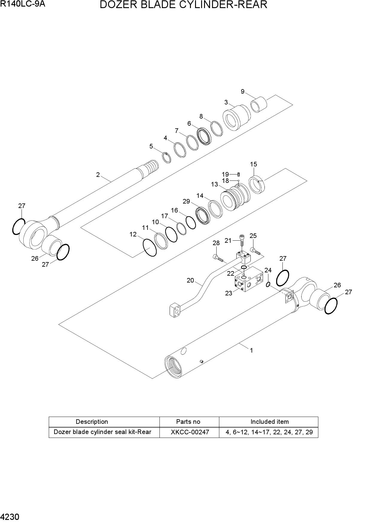 DOZER BLADE CYLINDER-REAR