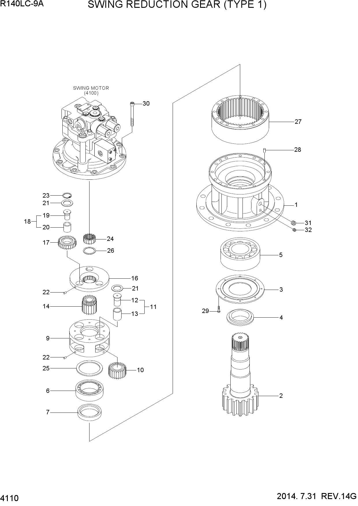SWING REDUCTION GEAR(TYPE 1)