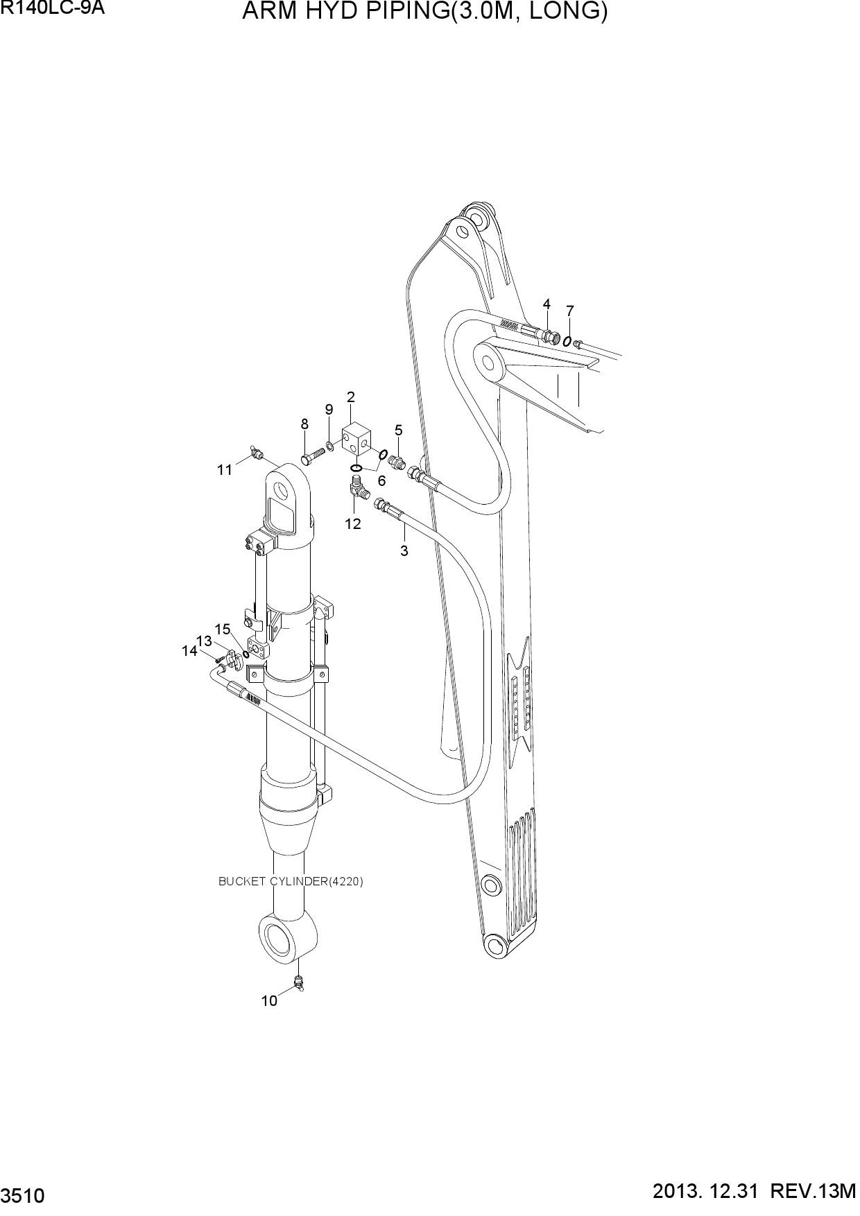 ARM HYD PIPING(3.0M, LONG)