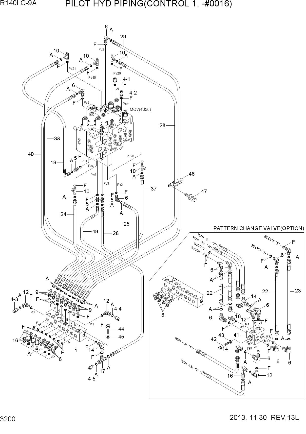 PILOT HYD PIPING(CONTROL 1, -#0016)