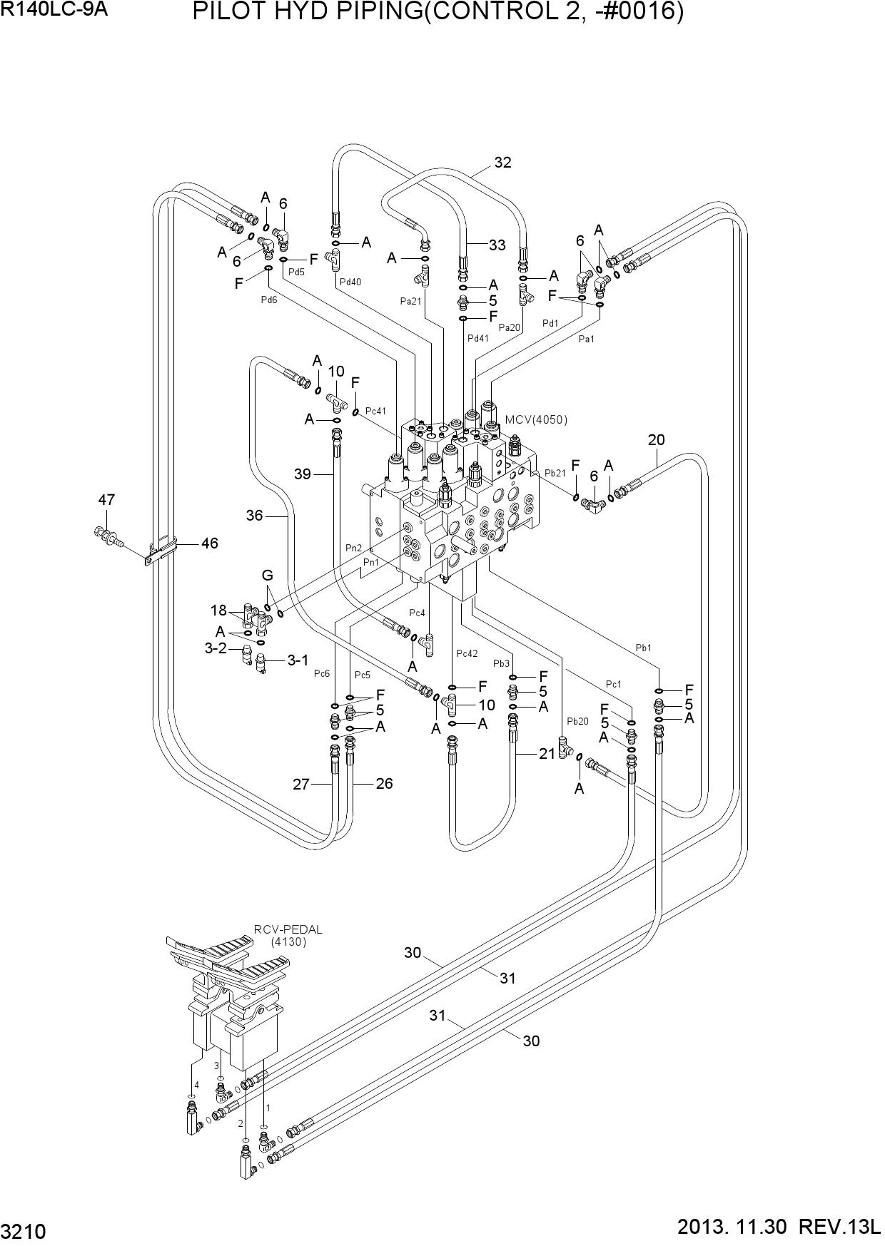 PILOT HYD PIPING(CONTROL 2, -#0016)