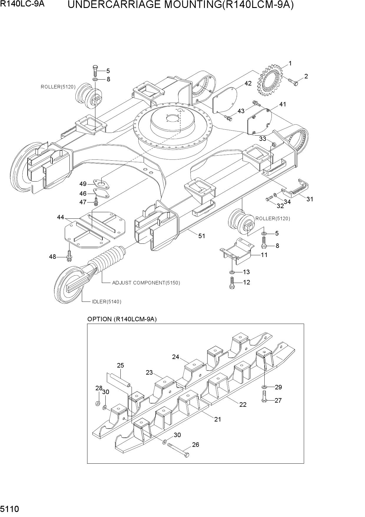 UNDERCARRIAGE MOUNTING(R140LCM-9A)