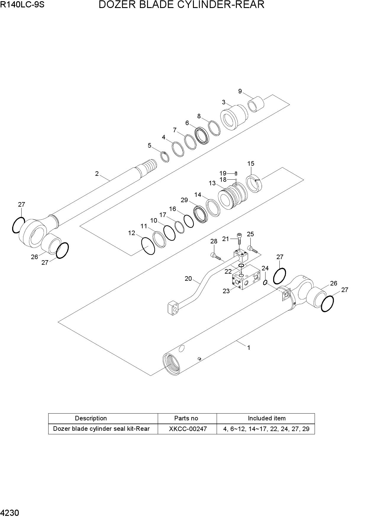 DOZER BLADE CYLINDER-REAR