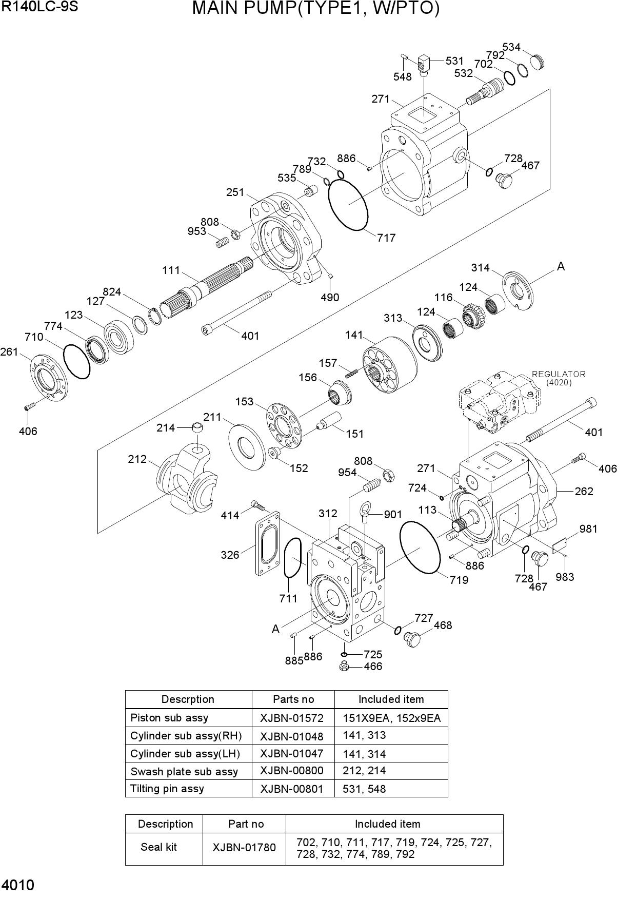 MAIN PUMP(TYPE 1, W/PTO)