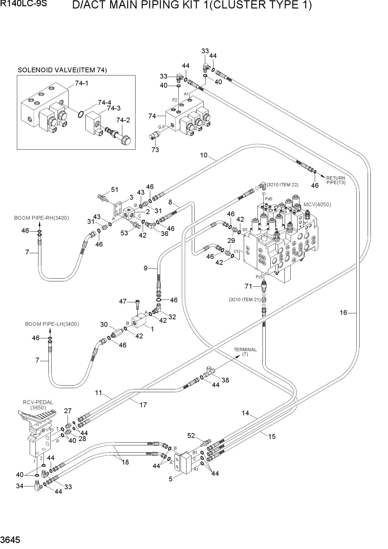 D/ACT MAIN PIPING KIT 1(CLUSTER TYPE 1)