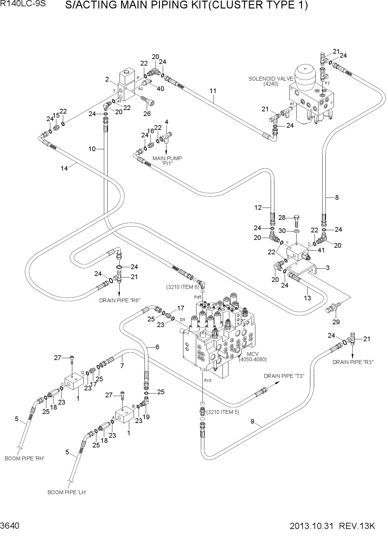 S/ACTING MAIN PIPING KIT(CLUSTER TYPE 1)