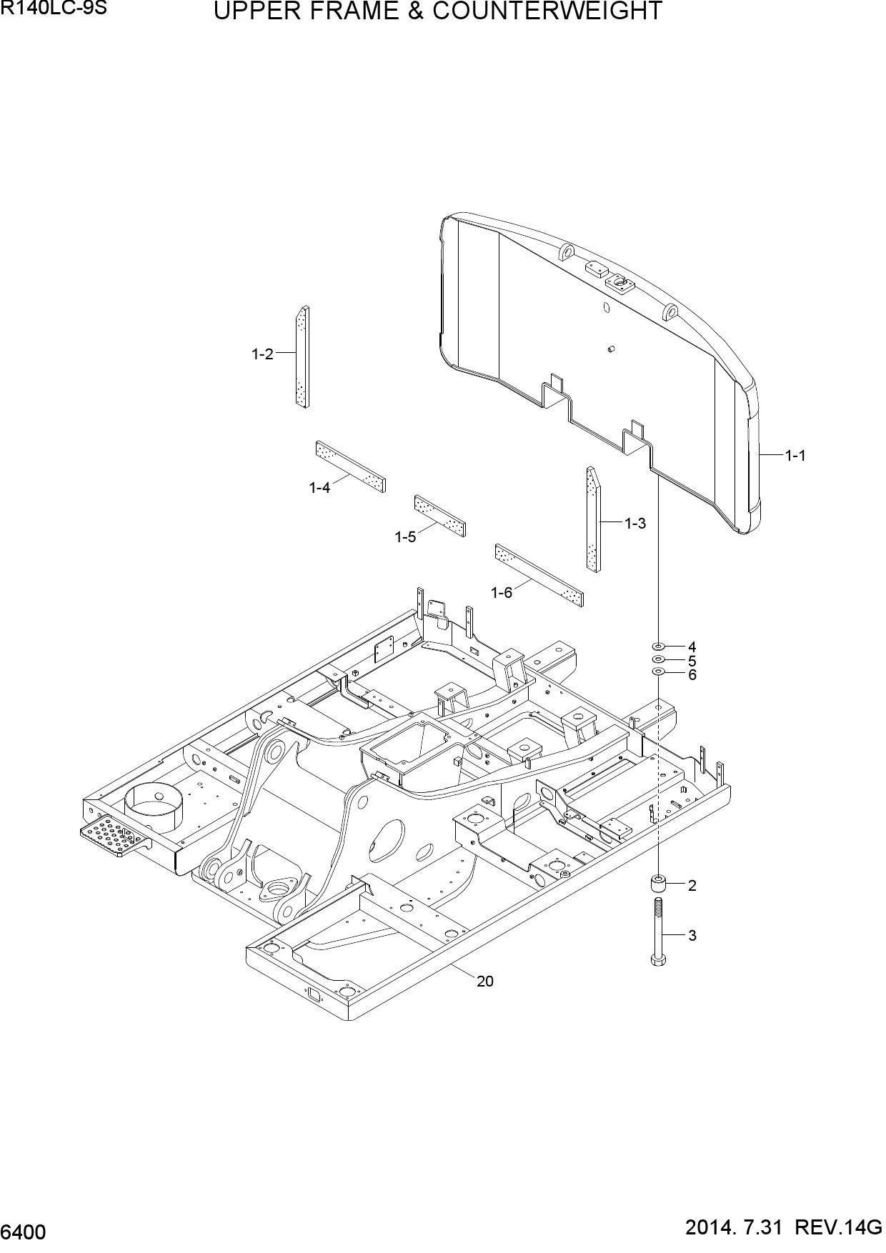 UPPER FRAME & COUNTERWEIGHT