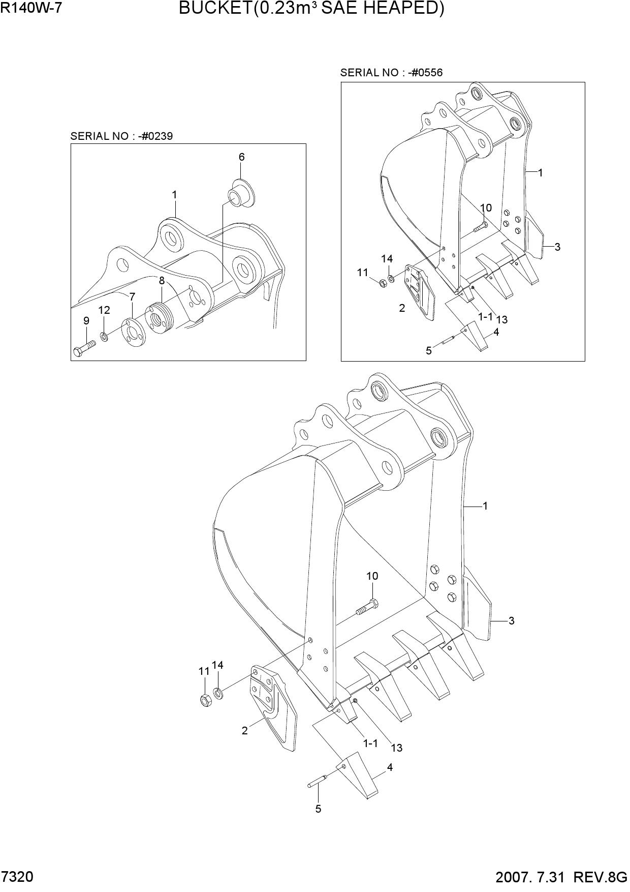 BUCKET(0.23M3 SAE HEAPED)