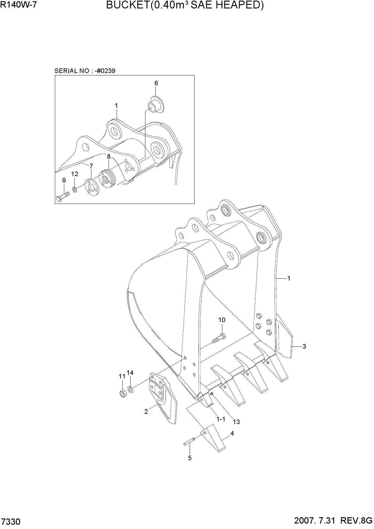 BUCKET(0.40M3 SAE HEAPED)