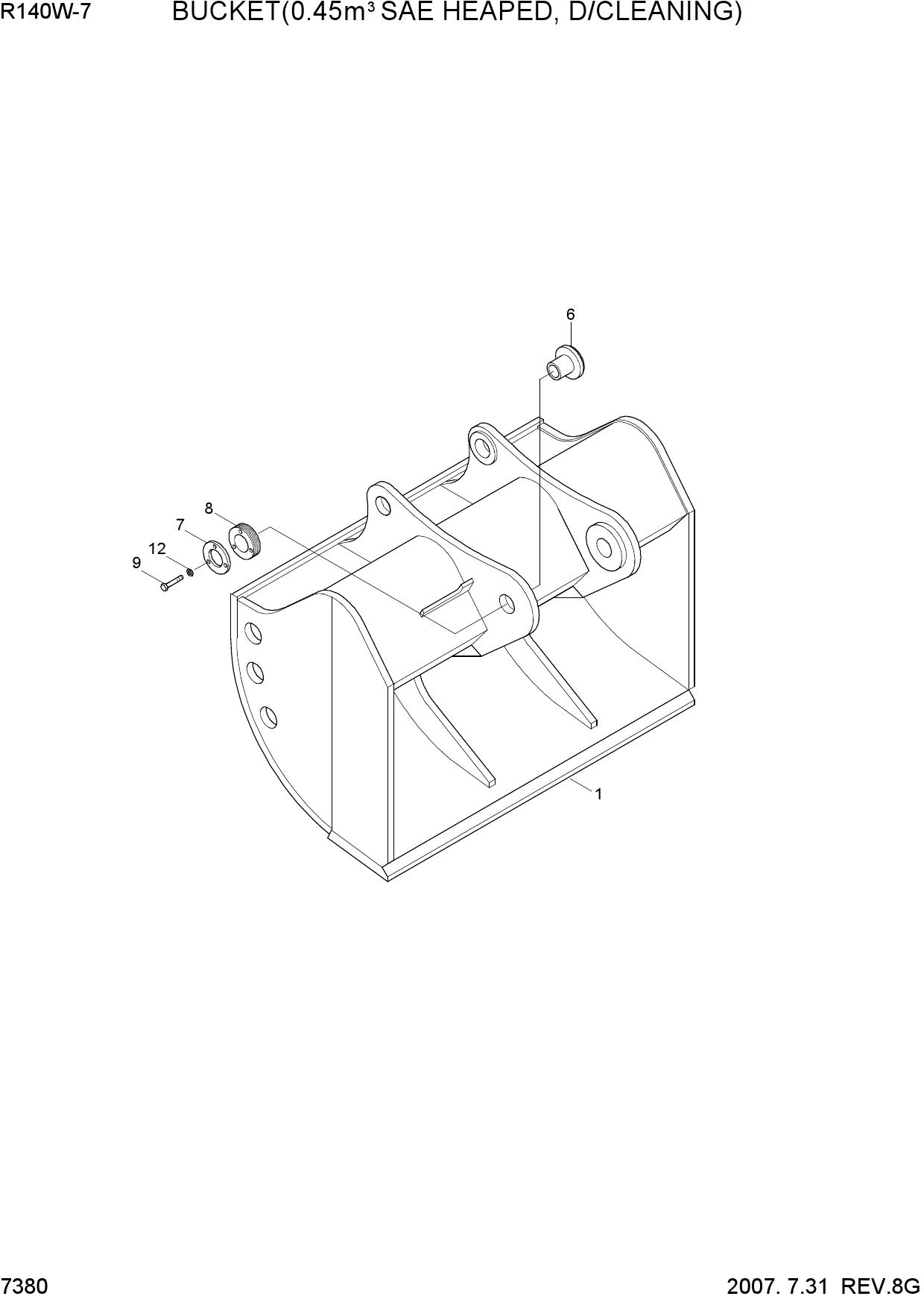 BUCKET(0.45M3 SAE HEAPED, D/CLEANING)