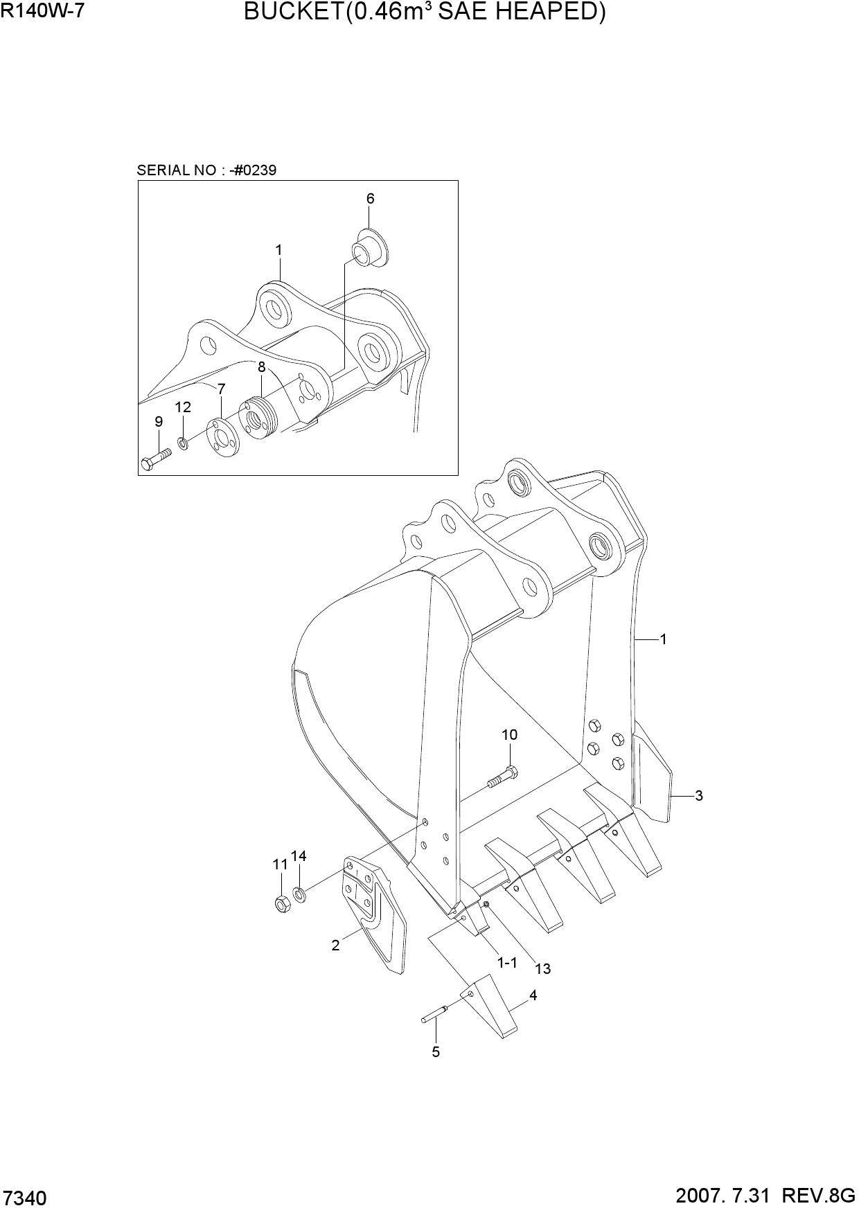 BUCKET(0.46M3 SAE HEAPED)