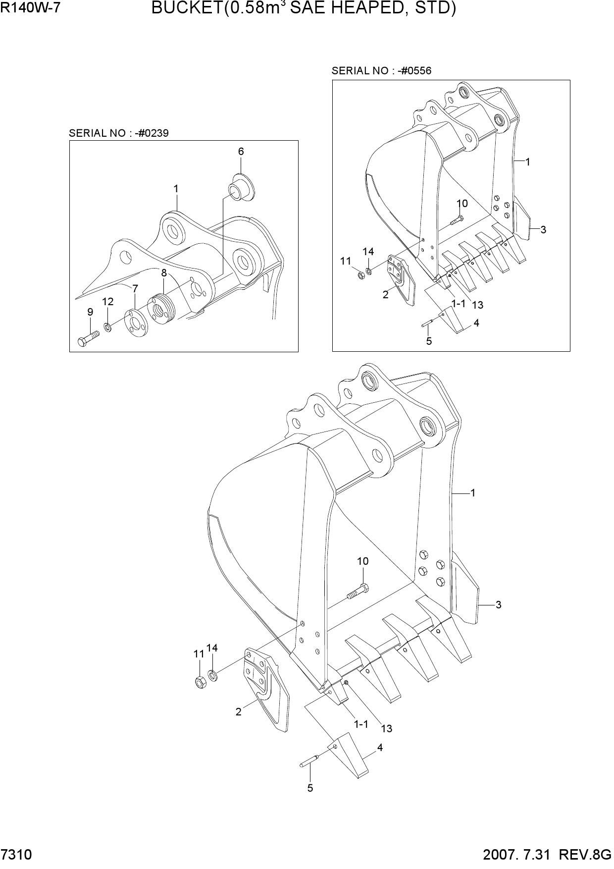 BUCKET(0.58M3 SAE HEAPED, STD)