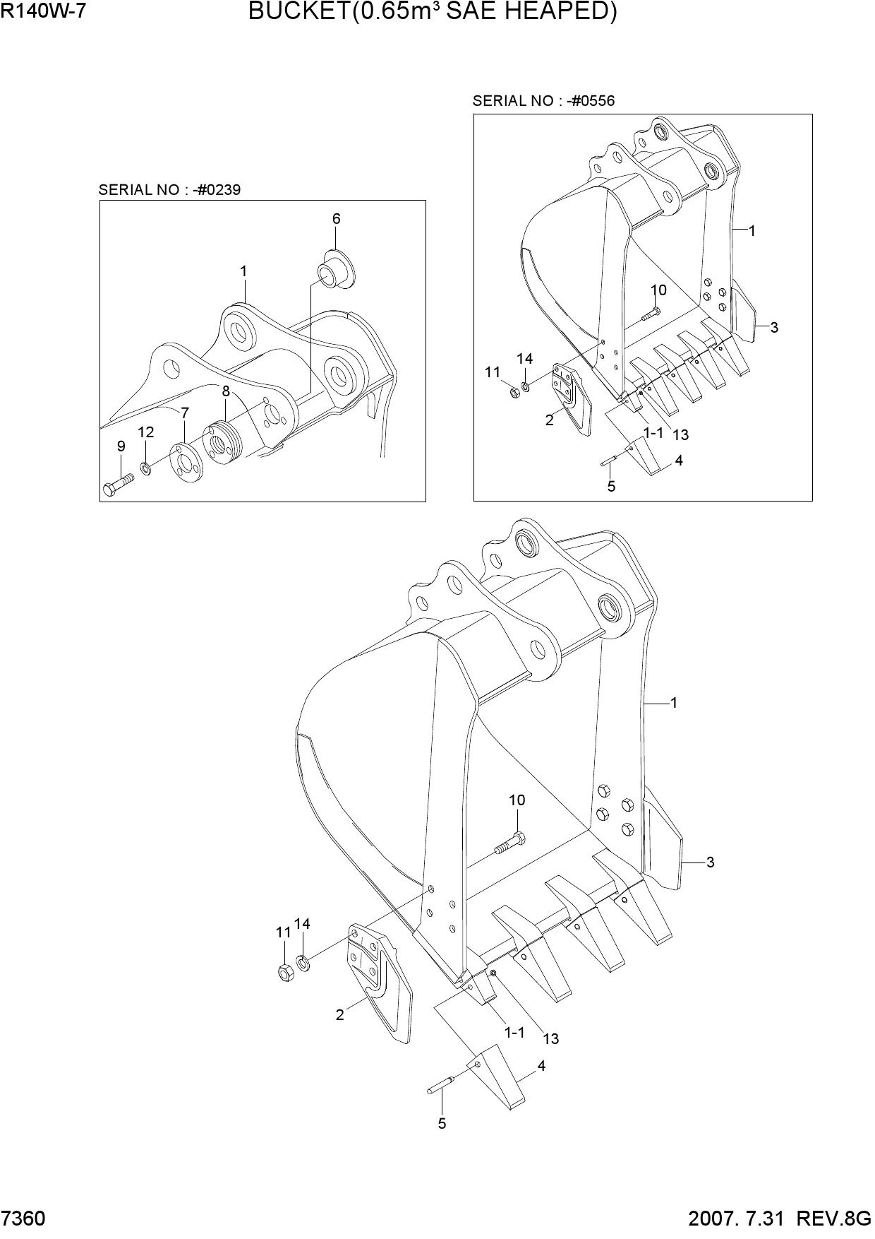 BUCKET(0.65M3 SAE HEAPED)