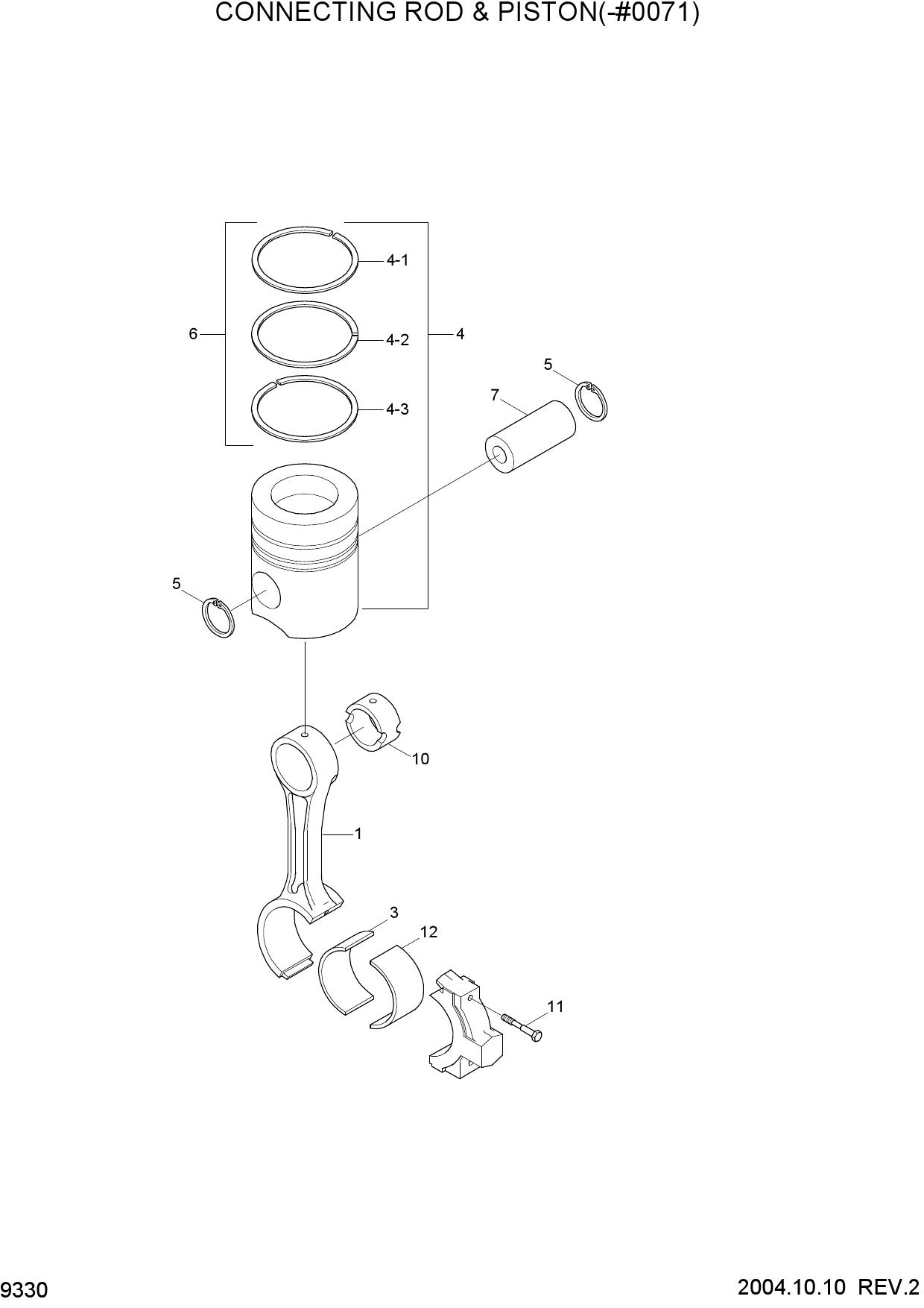 CONNECTING ROD &amp; PISTON(-#0071)