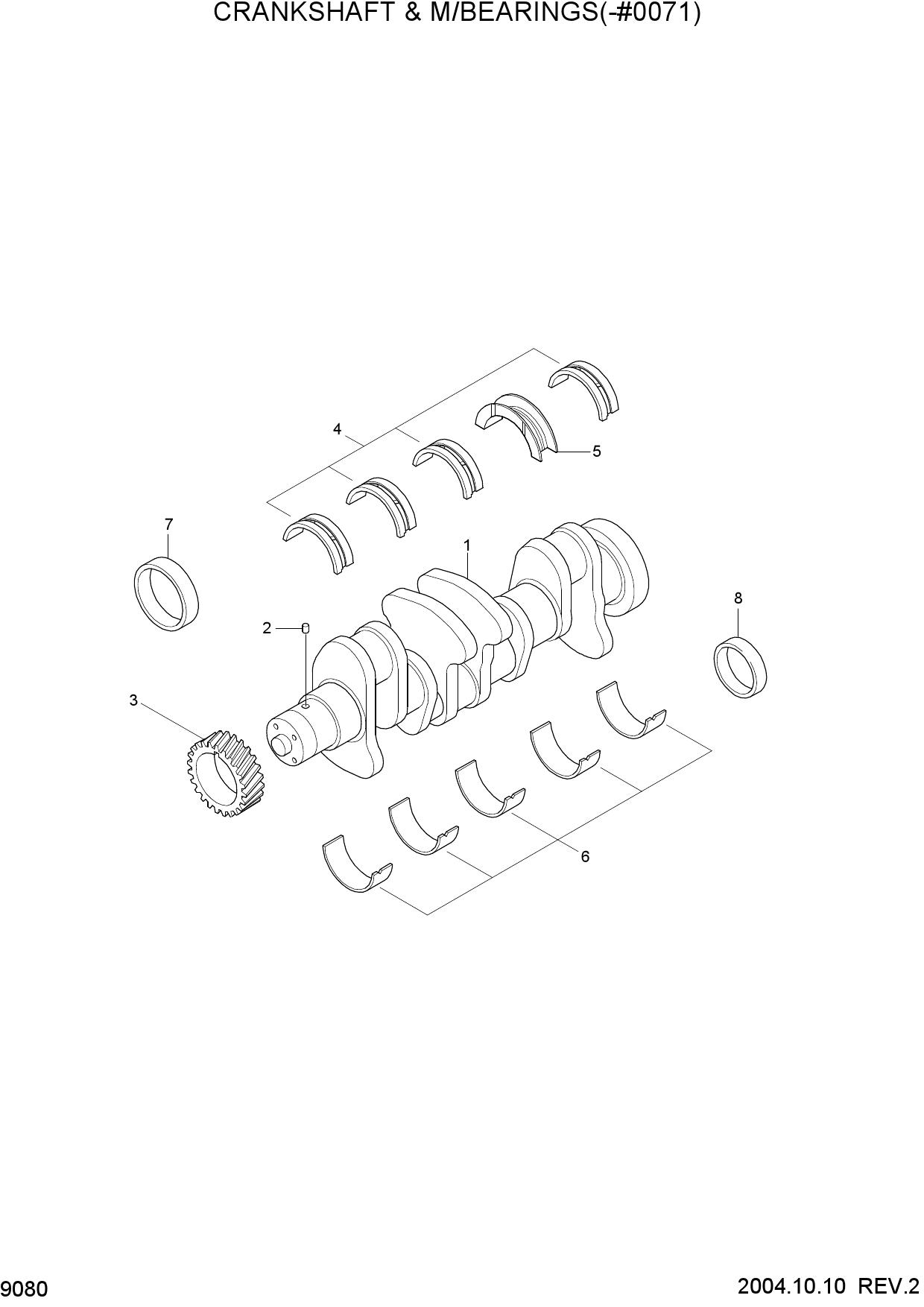 CRANKSHAFT &amp; M/BEARINGS(-#0071)