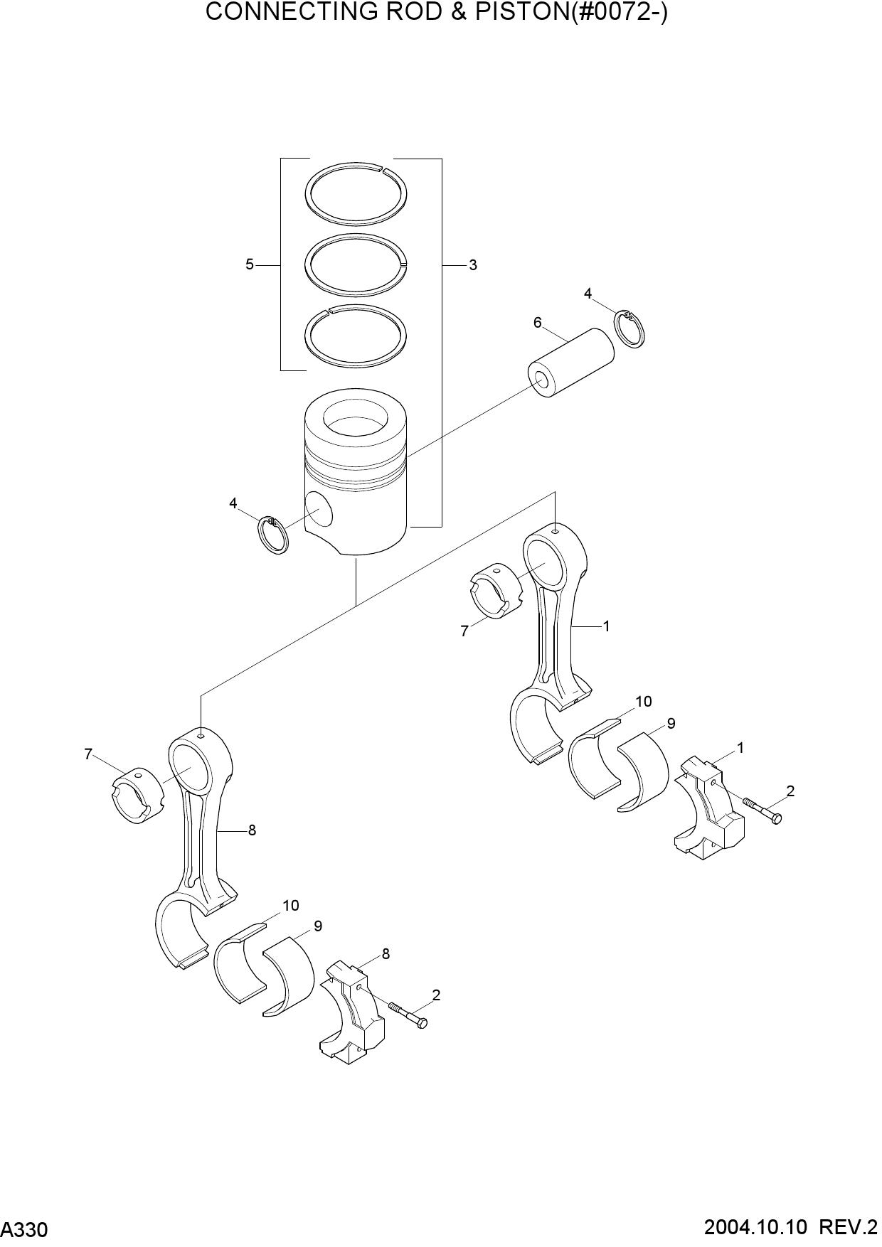 CONNECTING ROD &amp; PISTON(#0072-)