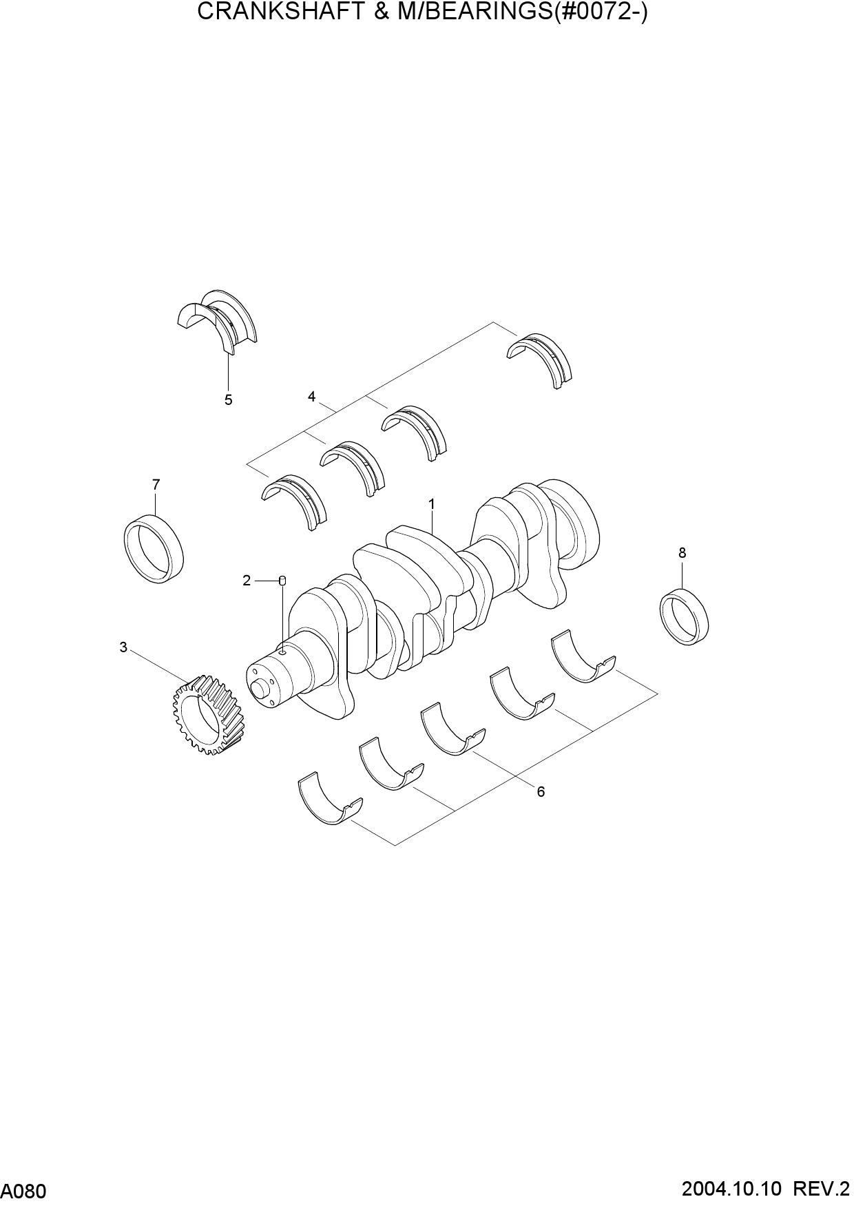 CRANKSHAFT &amp; M/BEARINGS(#0072-)