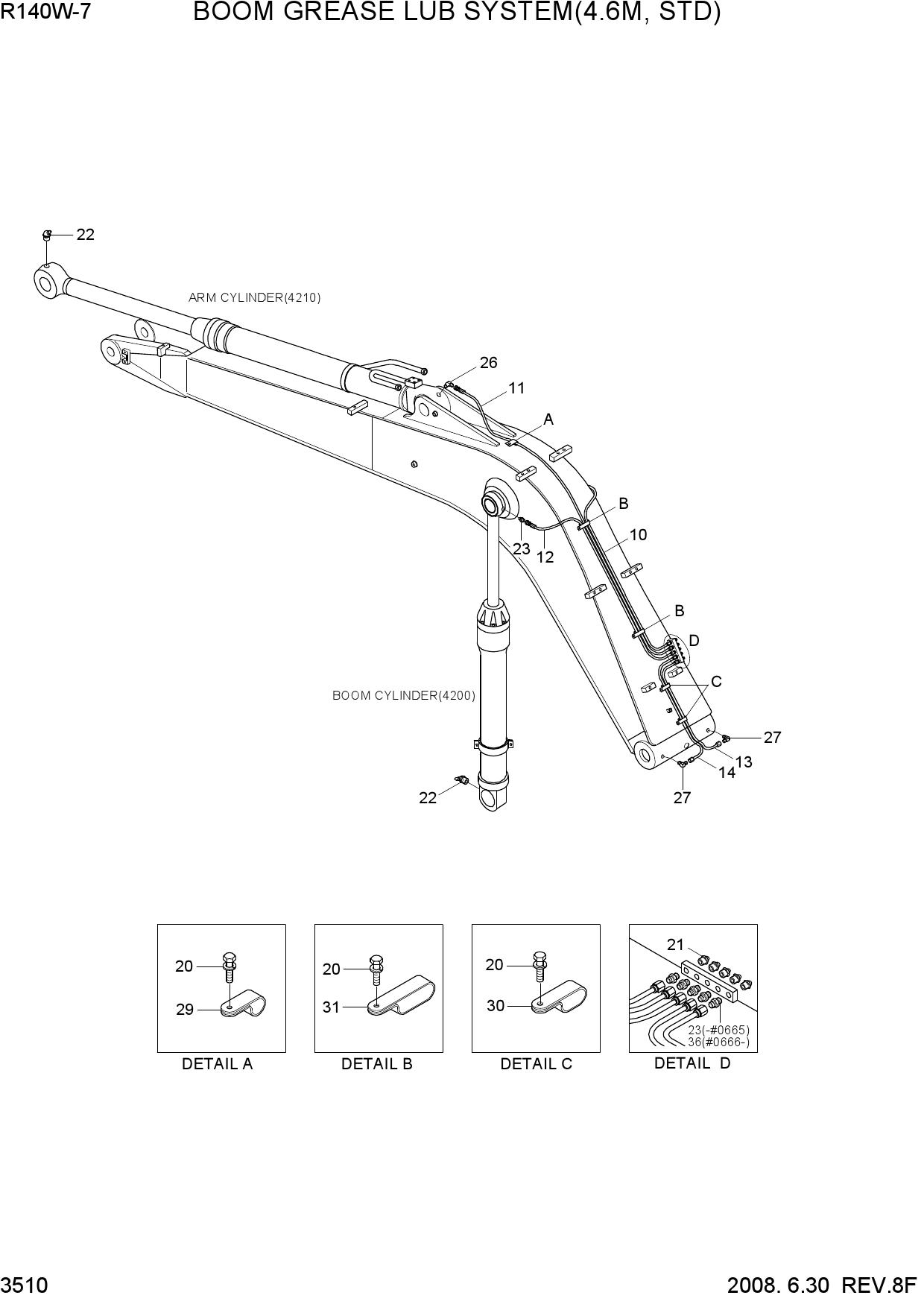 BOOM GREASE LUB SYSTEM(4.6M, STD)