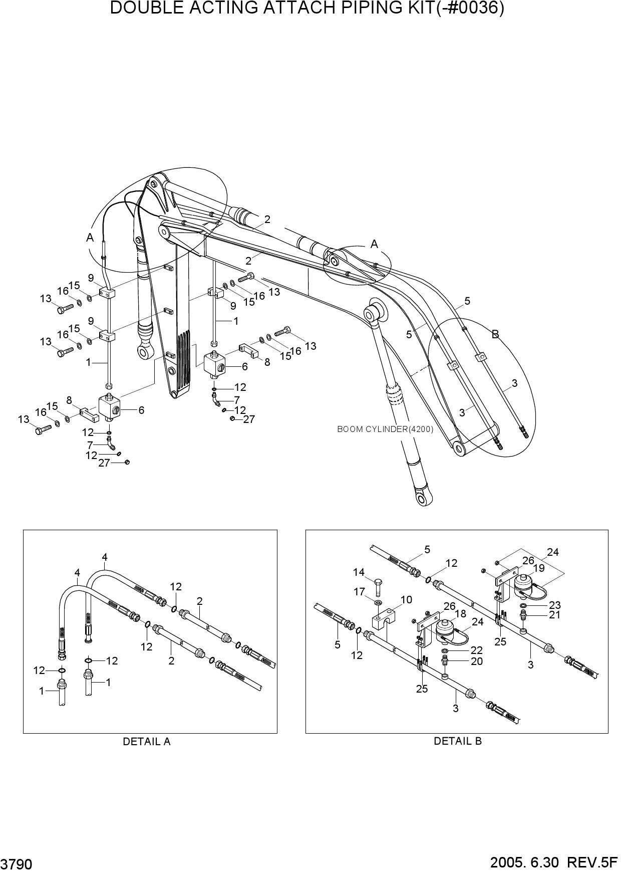 DOUBLE ACTING ATTACH PIPING KIT(-#0036)