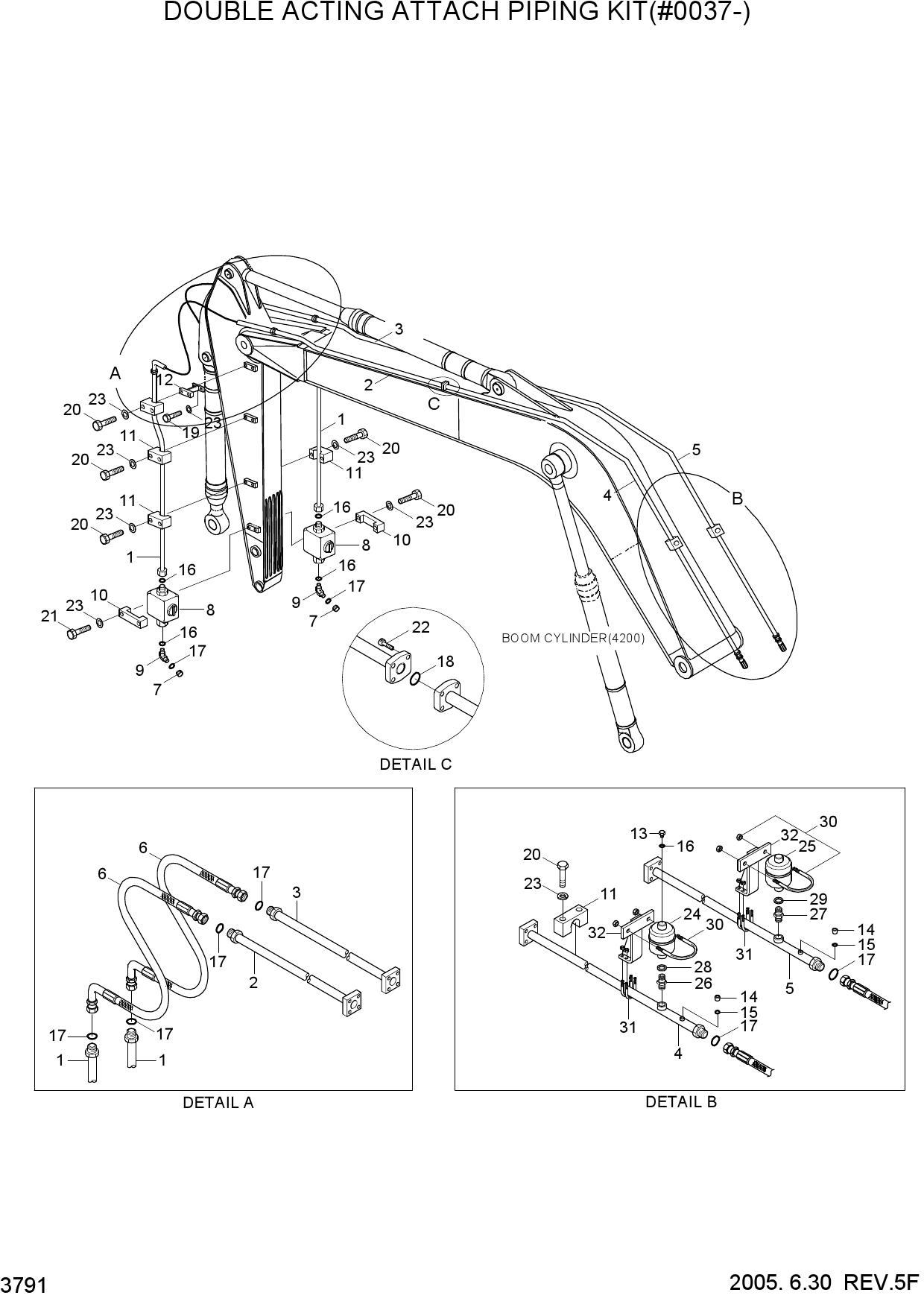 DOUBLE ACTING ATTACH PIPING KIT(#0037-)