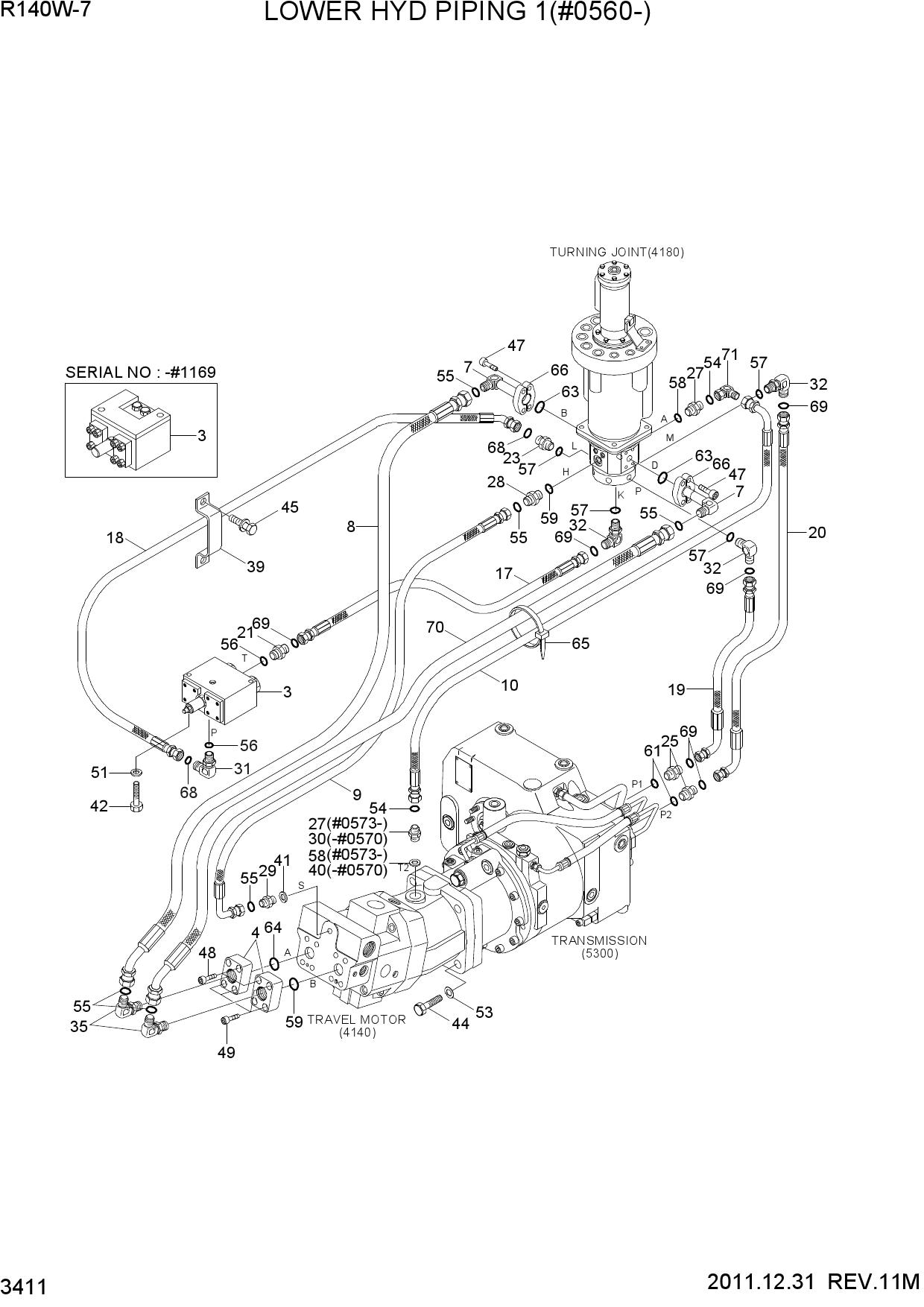 LOWER HYD PIPING 1(#0560-)