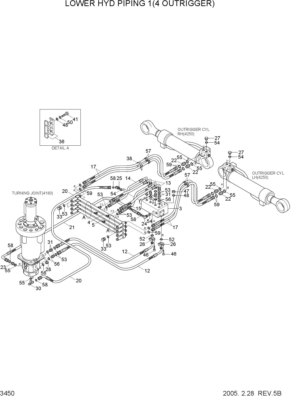 LOWER HYD PIPING 1(4 OUTRIGGER)